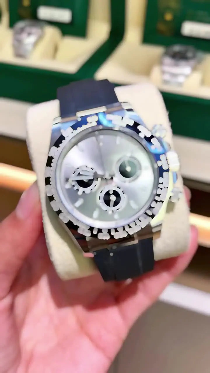 Rolex Daytona White Gold Steel Dial Oysterflex Strap116519ln-0027 Replica