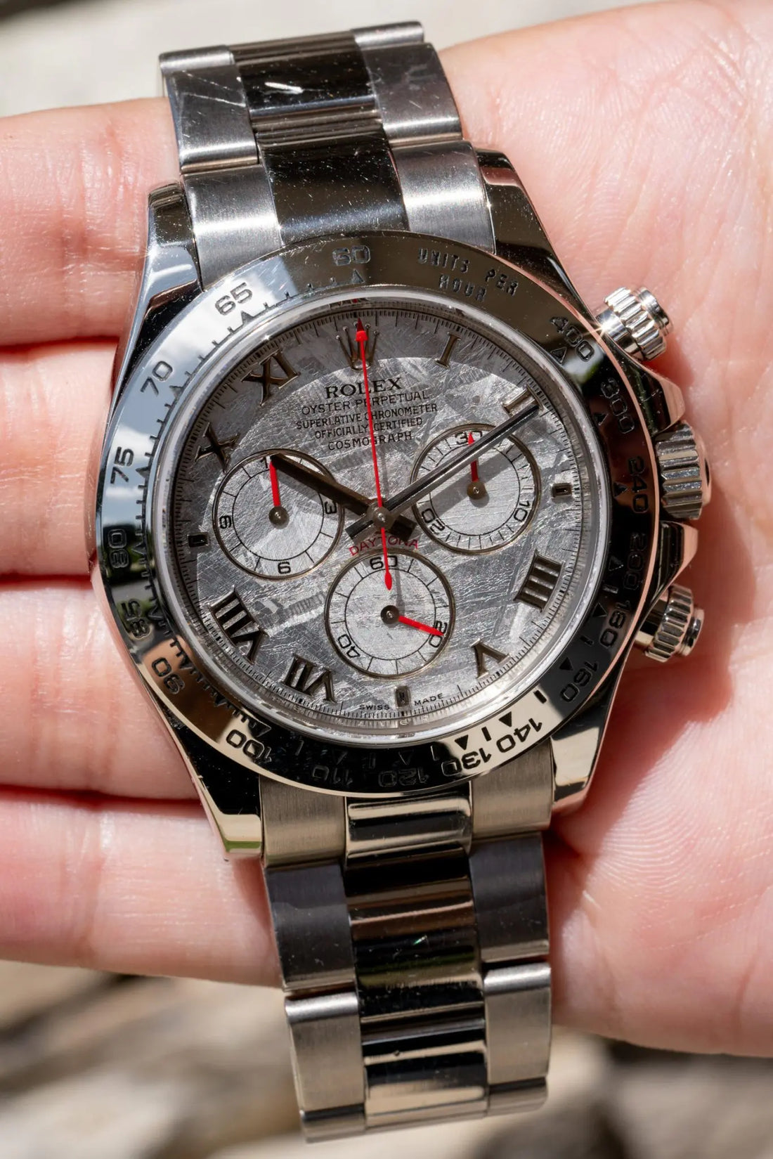Rolex Cosmograph Daytona White Gold Meteorite Dial Mens Watch 116509